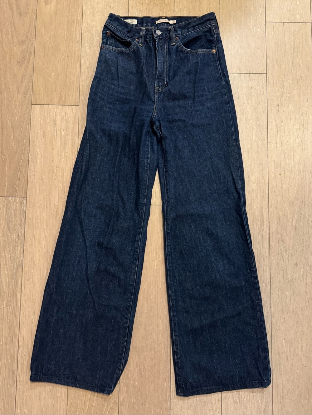 Levi's Dark Wash Ribcage Wide Leg Jeans